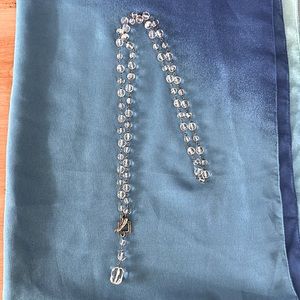 Silpada .925 sterling silver and crystal toggle necklace 35”